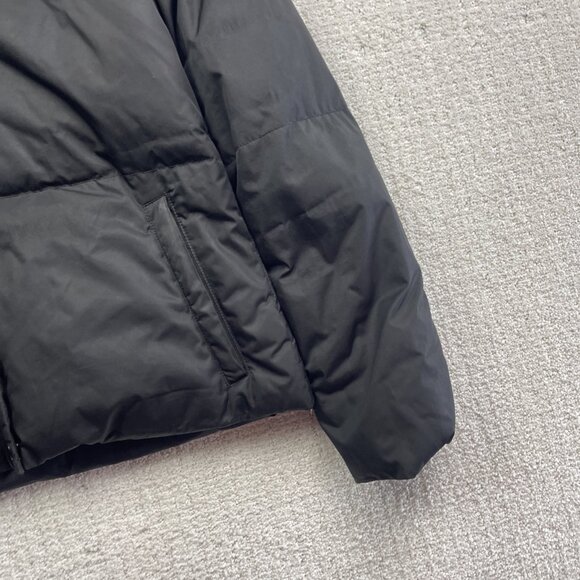 Lacoste Quilted Down Puffer Coat Snap Women's Size 38 Black Convertible Collar - Picture 4 of 15